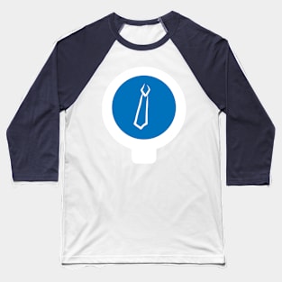 Tie icon Blue and White Baseball T-Shirt